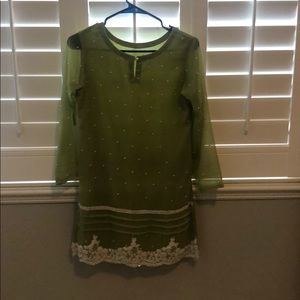 Beautiful green chiffon kameez